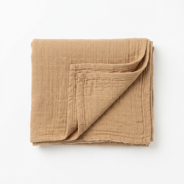 Organic Colored Cotton Muslin Swaddle Blanket